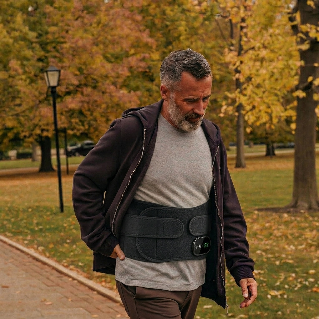 Cordless, Wearable Lower Back Massager | Heating Pad for Back Pain Relief